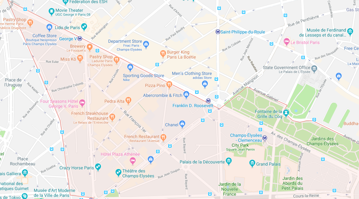 Champs-elysees Google maps